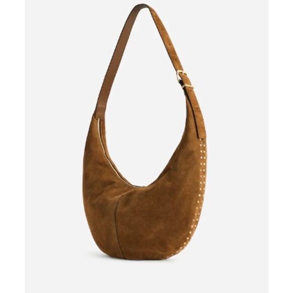 Handbags - New! Madewell The Essential Curve Shoulder Bag Suede Adjustable Strap Cognac